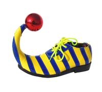 Generisch Clown Shoes Funny Circus Stripes Clown Shoes Halloween Circus Masquerade Stage Performance Fancy Dress Elf Shoes Cosplay Dance Party Ankle Boots for Carnival Party, blue, 9 UK