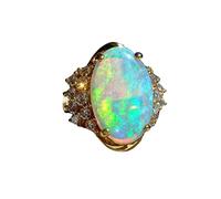 Generisch Coaster The Rings Light Oval Colour Golden Opal Rings Simple Women's Rings, 11号, Metal, No Gemstone