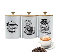 Generisch Coffee Bean, Coffee Box, Sealed Coffee Storage Jar, Coffee Coast Coffee Container, Coffee Box, 3 Hermetic Food Storage Pots for Ground Coffee