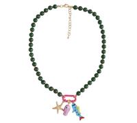 Generisch Collana Con Ciondolo A Forma Di Pesce, Collana Boho Da Spiaggia, Siehe Beschreibung, Zinc alloy and acrylic, No Gemstone