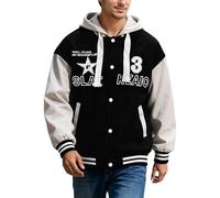 Generisch College Jacket Men's Oldschool Sweat Jacket Vintage Bomber Jacket Football Fabric Transition Jacket Sporty Elegant Basketball Jacket Outdoor Shirt Jacket Button Down Cardigan Baseball Jacket