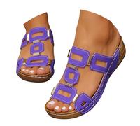 Generisch College Shoes Women's B with Square Buckle, Comfortable Mules with Padded Footbed, Winter Women's Shoes, Waterproof, purple, 8.5 UK