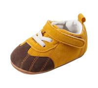Generisch Colourful Baby Shoes with Rubber Sole for 0-18 Months - Lightweight, Comfortable and Flexible Shoes for First Steps, Ideal for Baby Feet, Non-Slip, Perfect for Spring and Summer, A1 brown, 0