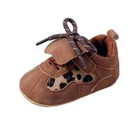 Generisch Colourful Baby Shoes with Rubber Sole for 0-18 Months - Lightweight, Comfortable and Flexible Shoes for First Steps, Ideal for Baby Feet, Non-Slip, Perfect for Spring and Summer, A4 Brown, 0