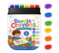 Generisch Colourful Wax Crayons, Pack of 6 Lightweight Non-Slip Pens for Smooth Drawing - School Crayons Drawing Pencils for Preschool Children, Girls, Birthdays, Holidays, Parties and Stocking