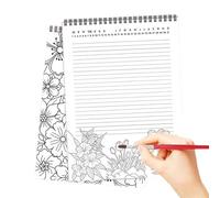 Generisch Colouring Book | Diary 52 Pages Bound Flowers Diary for Meeting Notes Project Organisation Work Journaling Daily Planning