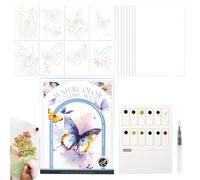 Generisch Colouring Book with Watercolours, Drawing Art Painting Set, Creative Set, Children's Watercolour Colouring Book - For Girls, Beginners, Hobby Artists, Adults, Students, Home, School, Camping