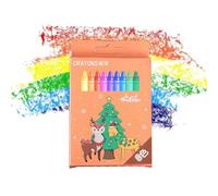 Generisch Colouring Pencils for Children, 8 Colours Christmas Art and Painting Supplies - Children's School Painting Wax Crayons Set - for Preschool and Girls Classroom School Nursery Travel Home for