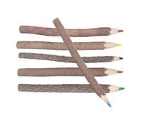 Generisch Colouring Pencils | Wooden Pencils with Branch Look | Pack of 6 Classic Drawing Tool for Events Workplace Lessons Celebrations Drawing Writing School