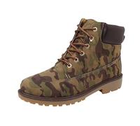 Generisch Combat Boots Women's Military Boots Round Toe Lace-Up Boots Short Shaft Ankle Boots Work Boots Non-Slip Warm Winter Boots Women's Boots Snow Boots Outdoor Trekking Hiking Shoes, camouflage