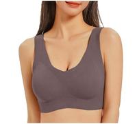 Generisch Comfort Sleep Bra - Non-Wired Soft Seamless for Large Breasts Breathable Strong Support, Light purple, 3XL