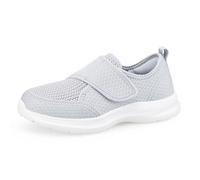 Generisch Comfortable Casual Shoes for Women, Stylish and Lightweight Knitted Recovery Shoes, Slip-on Design for Everyday Wear, Perfect for Active Moms, Light grey, 8.5 UK