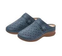 Generisch Comfortable Clogs for Women with Wedge Heel and Floral Details, Breathable Leisure Mules, Comfortable Women's Shoes for Walking and Daily Activities in Summer, blue, 8.5 UK