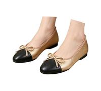 Generisch Comfortable Mary-Jane Flat Round Toe Beginner Friendly Breathable At The Same Time - Stylish Women's Shoes for Everyday Casual Dates, gold, 9 UK