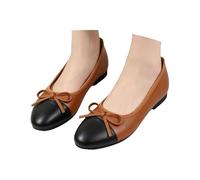 Generisch Comfortable Mary-Jane Flat Round Toe Beginner Friendly Breathable At The Same Time - Stylish Women's Shoes for Everyday Casual Dates, brown, 4 UK