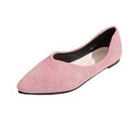 Generisch Comfortable Square Toe Slip-On Ballerinas for Women - Versatile Casual Shoes in Timeless Design, pink, 7 UK