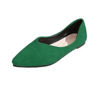Generisch Comfortable Square Toe Slip-On Ballerinas for Women - Versatile Casual Shoes in Timeless Design, Green, 7 UK