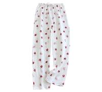 Generisch Comfortable Trousers Women's Casual Trousers Summer Fabric Trousers Thin Soft Double Seersucker Air Conditioner Trousers Woven Cotton Loose Home Trousers