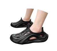 Generisch Comfortable Unisex Beach Sandals for Everyday Leisure - Versatile Slippers with Straps Ideal for Holidays Urban Casual Outfits, black, 7 UK