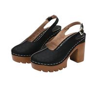 Generisch Comfortable Women's Summer Sandals - High Quality Toe Separator Sandals in Plus Sizes with Block Heel and Thick Sole for Larger Women - Elegant Beach Shoes for a Perfect Appearance, black, 6