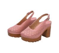 Generisch Comfortable Women's Summer Sandals - High Quality Toe Separator Sandals in Plus Sizes with Block Heel and Thick Sole for Larger Women - Elegant Beach Shoes for a Perfect Appearance, pink, 6