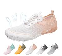 Generisch Comfy Wide Feet Barefoot Shoes, Non-Slip Surf Shoes, Women's and Men's Barefoot Shoes, Quick-Drying Water Shoes, Breathable Swimming Shoes, Unisex Beach Shoes for Beach Hiking, White, 11 UK