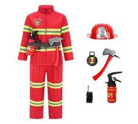 Generisch Complete Firefighter Uniform Set | Fireman Costume for Role Play Party, Carnival, Birthday | Safe and Comfortable Outfit for Girls