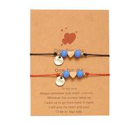 Generisch Connected Bracelet Bangle Men Rings Hand-woven Five-pointed Star Love Couple Bracelet Lovers Bracelets Natural Blue Jewelry, one size, Paper