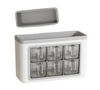 Generisch Container, Box, Jar with 6 Spoons and Lid for Salt, Kitchen Pot, Glass with Spoon and Lid for Salt, Pepper, Paprika