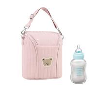Generisch Cool Bag for Children's Bottles, with Handle, Lightweight and Insulated, Breast Milk Cool Bag, Bottle , for Storage, Transport, Breast Milk, Food, Daily Travel, pink, see