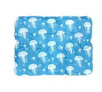 Generisch Cooling Cat Lounger with Jellyfish Pattern, Self-Adhesive Gel Mat, PVC, Washable, Ideal for Indoors, Suitable for Small and Large House Cats, Triple Size Choice (C, One Size)