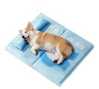Generisch Cooling Mat for Dogs, Removable Headrest and Waterproof, Cooling Bed for Dogs, for Cats and Puppies in Summer, Outdoors, in Hot Weather and Indoors, Camping in the Park or