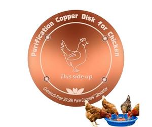 Generisch Copper Bird Bath Cleaner - 10 cm Round Insert, Natural Copper Sheet, Water Disc for Clean Drinking Water Supply | Outdoor Solution for Chicken Coops in Yard Pools