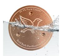 Generisch Copper Bird Bath Disc, Natural 3-Hold Cleaner, Water Cleaning Plate for Bird Bath, for Outdoor Backyard, Patio, Lawn, Concrete, Stone, Heated Solar Fountain, Large, Small