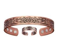 Generisch Copper Bracelets, Women, Magnetic Fashion Accessory, Copper Bracelet and Ring Set, as a Gift for Birthday, Holidays, Valentine's Day, Father, Boyfriend, Girlfriend, Wife, Husband