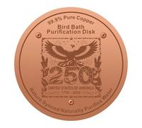 Generisch Copper Disc for Bird Bath - 250th Copper Bird Bath Cleaning Disc | 0.02" Water Purification Patriotic Bird Cage Accessories for Garden Backyard Pond Patio Fountain Outdoor