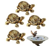 Generisch Copper turtles for bird bath, cleaner in the shape of a turtle, 4 pieces, copper bird bath disc, for winter cleaning with water, for outdoor garden