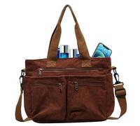 Generisch Corduroy Bag, Large Capacity College Tote Bag Shoulder Pockets, Travel Pack, Structured, Fanny Packs for Tissues, Parties, Polyester, Beige, Black, Green, Brown, 36 cm, brown, Siehe