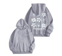 Generisch Corduroy Coat Women Comfortable Fashion Hoodie for Women with Color Printed Letter Print Coat Warm Women, Light grey, S