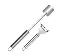 Generisch Corn Stripping Tool - Corn Peeler Set | 10 Inch Stainless Steel Grain Remover - 2-Piece Scraper Piston Cleaner | For Kitchen Grill Outdoor Camping Ideal for Holiday Dinners and Corn Food