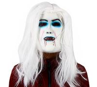 Generisch Cosplay Costume Mask Ghost Festival Sadako Mask White-Haired Witch Halloween Performance Props Latex Horror Grimace Hood Decoration Anxiety