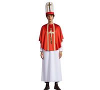Generisch Cosplay Costumes, Medieval Clothing for Halloween, Priest Robe and Cape Set for Shows, Long Cape and Hat Ensemble for Stage Performances (Red, S)