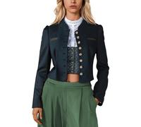 Generisch Costume Dress Elegant Dress in Cosplay Costume Style for the Oktoberfest Party in Everyday with Corset Belt Accessories in Button Design Medieval Shirt Men Red, black, L