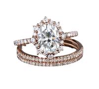 Generisch Costume of Rings Punk Wedding Ring Light Six Zircon Couple Engagement and Proposal Ring Double Rings for Women, 7, Zinc alloy