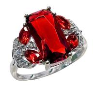 Generisch Costume The Rings Wedding Ring Red Crystal Ring for the Bride Long Rings Men, A, Metal, No Gemstone