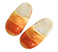 Generisch Cotton Plush Shoes Slippers Warm Bun Bread Women's Slippers Winter 2025 Plush Slippers Memory Foam Comfortable Closed, red, Large