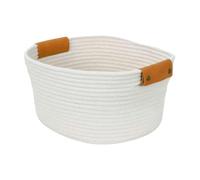 Generisch Cotton Rope Cube Storage Basket | Boho Handmade Cotton Rope Baskets | Cotton Rope Fabric Basket for Bathroom, Bedroom, Living Room