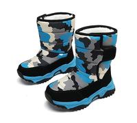 Generisch Cotton Shoes with Camouflage Pattern and Thickened Warm Winter Cotton Boots for 4 to 14 Boots 32, blue, 2 UK