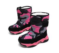 Generisch Cotton Shoes with Camouflage Pattern and Thickened Warm Winter Cotton Boots for 4 to 14 Boots 32, Hot Pink, 2 UK