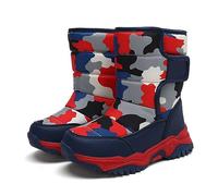 Generisch Cotton Shoes with Camouflage Pattern and Thickened Warm Winter Cotton Boots for 4 to 14 Boots 32, red, 5 UK Child